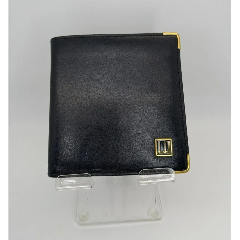 Dunhill Logo Leather Bifold Wallet Black – Authentic Men's Wallet/83